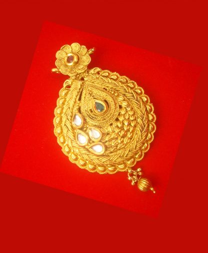 South Indian Tradtional Golden Pendant Maroon Beads NH50