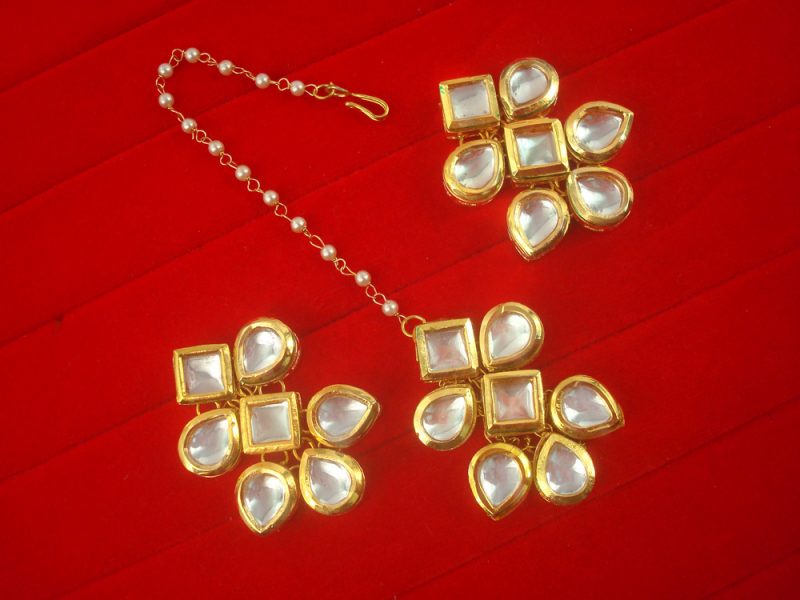 Wedding Wear Premium Kundan Earring Maang Tikka Rakhi Gift EM56