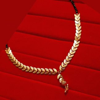 Daily Wear Golden Small Designer Sleek Mangalsutra Gift For Wife DM21