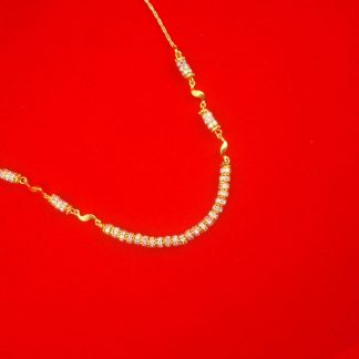 Daily Wear Light Weighted Sleek Golden Zircon Chain For Girls DC13B