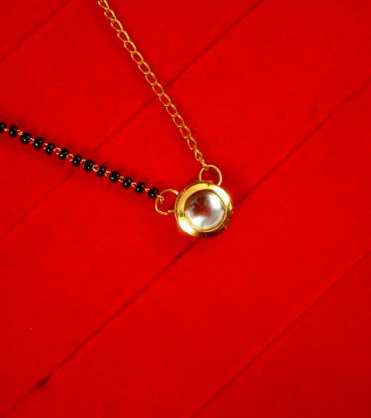 Daily Wear Round Kundan Long Lasting Mangalsutra With One Sided Golden and One Sided Mangalsutra Chain Gift For Wife DM30