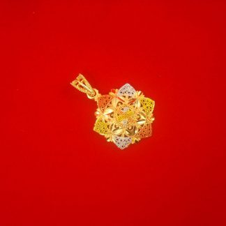 Designer Golden Flower South Indian Style Pendant Gift For Her GP14