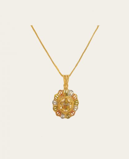 Designer Golden Flower South Indian Style Pendant Gift For Her GP16