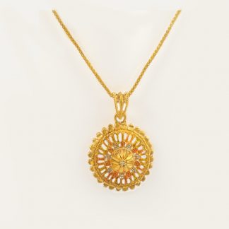 Designer Golden South Indian Style Pendant Gift For Her GP15