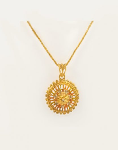 Designer Golden South Indian Style Pendant Gift For Her GP15