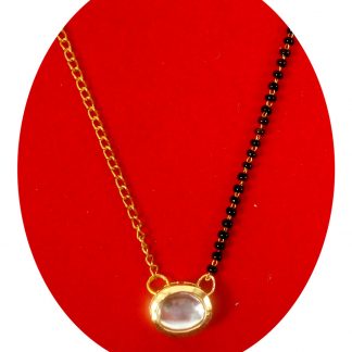 Fashion Jewelry Daily Wear Oval Kundan Long Lasting Mangalsutra Gift For Wife DM31