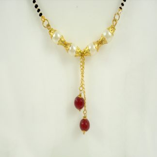 Newly Brides Daily Wear Mangalsutra Maroon Hanging Bead With Gift For Karwa Chauth DM36
