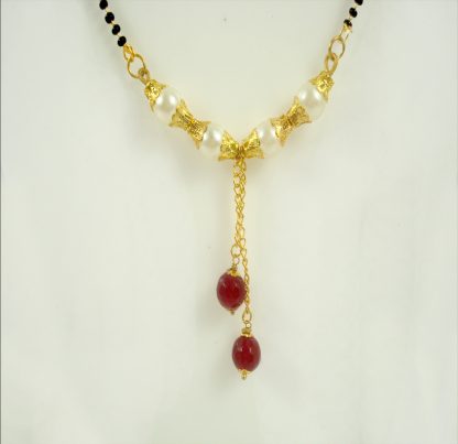 Newly Brides Daily Wear Mangalsutra Maroon Hanging Bead With Gift For Karwa Chauth DM36