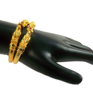 Wedding Wear Golden Adjustable Bangle Gift For Karwa Chauth BN11