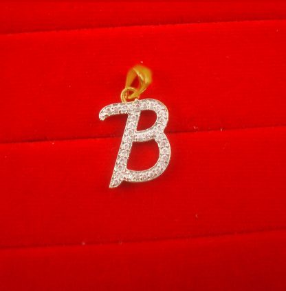 B - Alphabet, Daphne Zircon Pendant for Men or Women, Casual Wear Gift