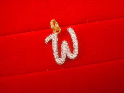 W- Alphabet, Daphne Zircon Pendant for Men or Women, Casual Wear Gift For Diwali
