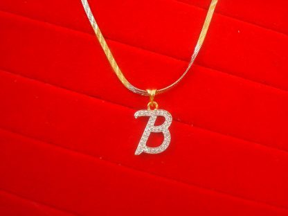 B - Alphabet, Daphne Zircon Pendant for Men or Women, Casual Wear Gift