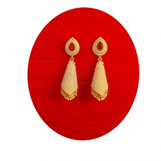 Imitation Jewelry Traditional Gold Plated Jewelry Pearl Jhumka Jhumki Earrings for Girls and Woman GIft For Christmas FE78