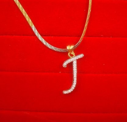 J - Alphabet, Daphne Zircon Pendant for Men or Women, Casual Wear Gift