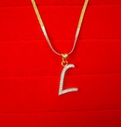 L- Alphabet, Daphne Zircon Pendant for Men or Women, Casual Wear Gift For Christmas
