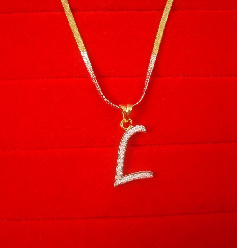 Love Letters Necklace L, Balloon letter pendant in silver
