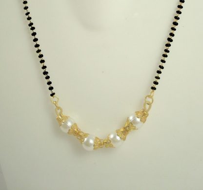 Latest Bollywood Style Daily Wear Classy Creamy Small Pearl Mangalsutra Karwa Chouth Gift For Wife DM43