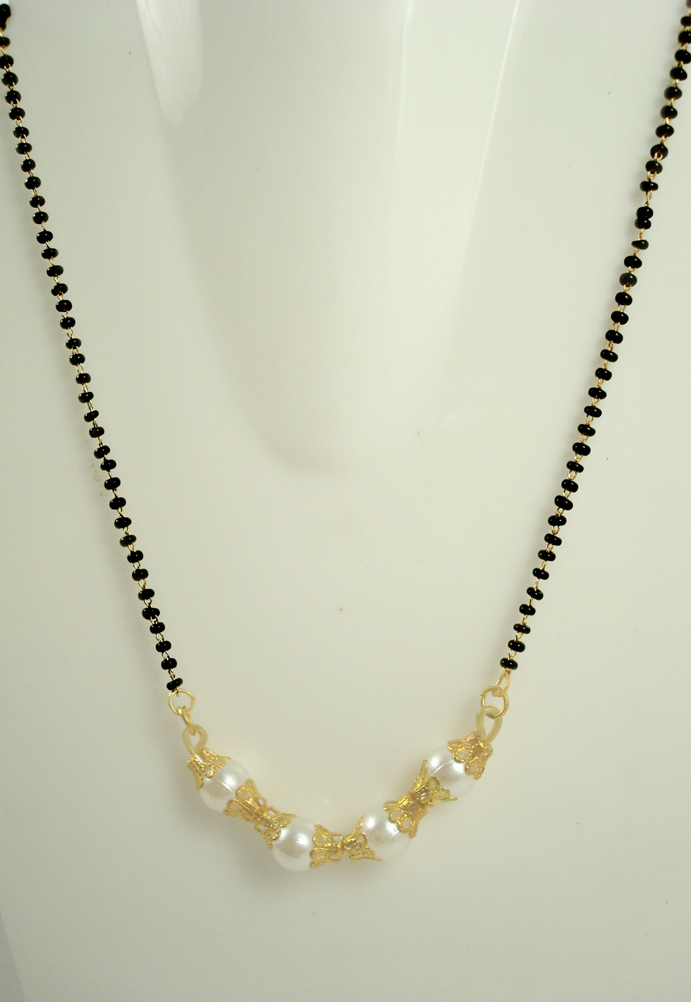 Latest Bollywood Style Daily Wear Classy Creamy Small Pearl Mangalsutra Karwa Chouth Gift For Wife DM43