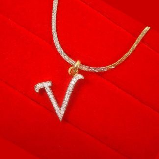 V- Alphabet, Daphne Zircon Pendant for Men or Women, Casual Wear Gift For Christmas