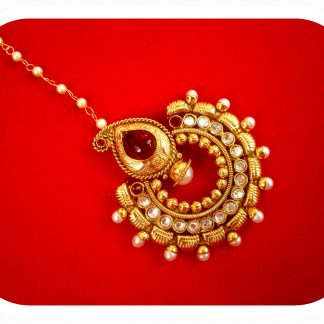 Imitation Jewelry Wedding Wear Royal Touch Golden Premium Maang Tikka Specially For Bridals ZMG42