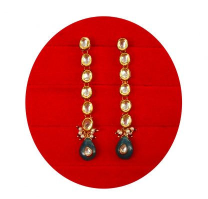Imitation Jewelry Charming Wedding Wear Premium Kundan Pendant Earring Set PP15