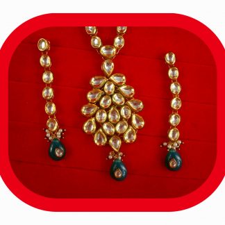 Imitation Jewelry Charming Wedding Wear Premium Kundan Pendant Earring Set PP15