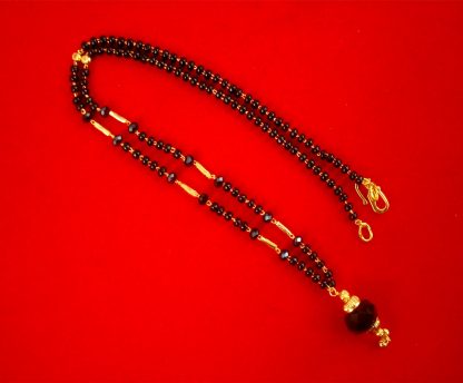 Imitation Jewelry Daily Wear Light Weighted Black Sleek Mangalsutra Gift For Her T30