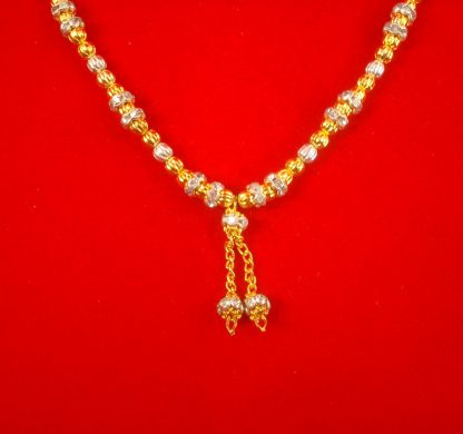 Imitation Jewelry Daily Wear Sleek Designer Golden Zircon Mangalsutra With Single Line Chain DM53
