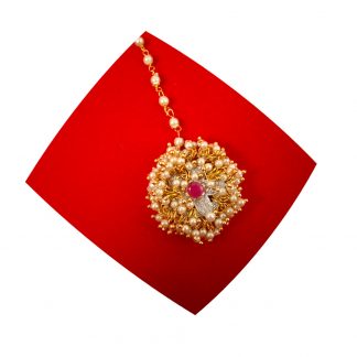 Imitation Jewelry Flower Pearl Cluster Small Maang Tikka Christmas Celebration ZMG47