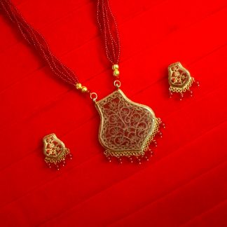 Imitation Jewelry Indian Traditional Jaipuri Maroon Glass Thewa Art Pendant Earrings Jewelry Set for Women Christmas Gift For Her Nh77