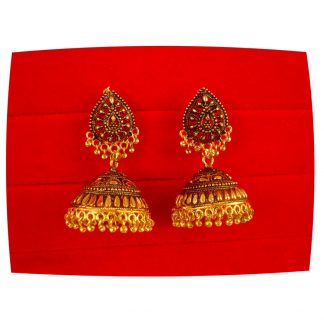 Imitation Jewelry Traditional Golden Oxidized Jhumki Earring With Hanging Jhumki Chritmas Gift For Wife FE79