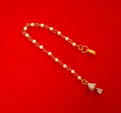 Imitation Jewelry Wedding Wear Royal Touch Golden Zircon Small Maang Tikka Christmas Celebration ZMG43