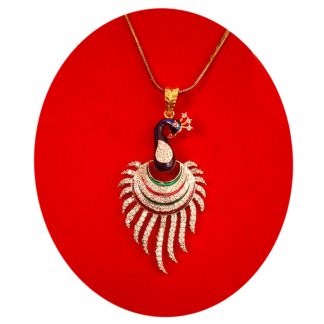 Artificial Designer Jewelry Peacock Meenakari Zircon Pendant, Gift For Wife ADS620P