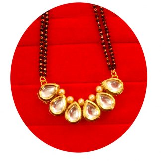Bollywood Style Jewelry Premium Kundan Long Lasting Latest Mangalsutra Necklace Design DM64