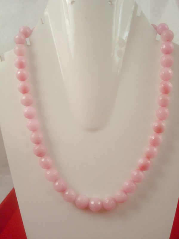Imitation Jewelry Baby Pink Onyx Beaded Necklace Chain Classy Gift For Christmas ONYX33
