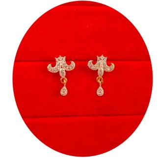 Imitation Jewelry Daily Wear Zircon Tiny Earring With Small Hanging Christmas Gift For Her TE24