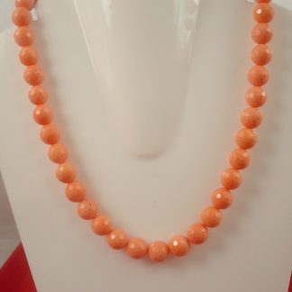 Imitation Jewelry Orange Onyx Beaded Necklace Chain Classy Gift For Christmas ONYX55