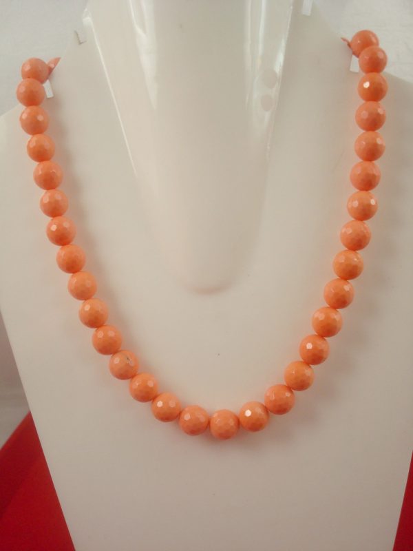 Imitation Jewelry Orange Onyx Beaded Necklace Chain Classy Gift For Christmas ONYX55