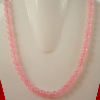 Imitation Jewelry Pink Onyx Beaded Necklace Chain Classy Gift For Christmas ONYX66