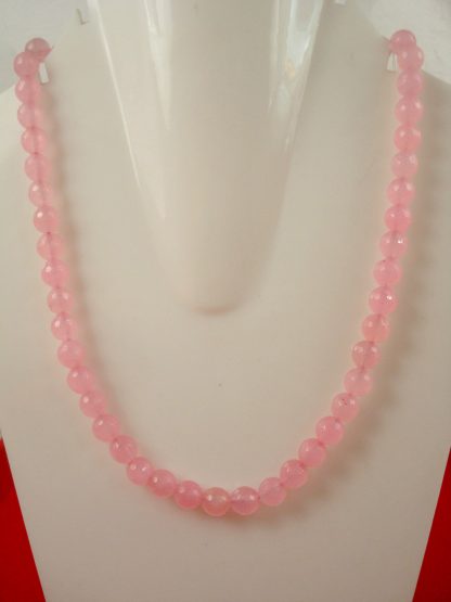 Imitation Jewelry Pink Onyx Beaded Necklace Chain Classy Gift For Christmas ONYX66