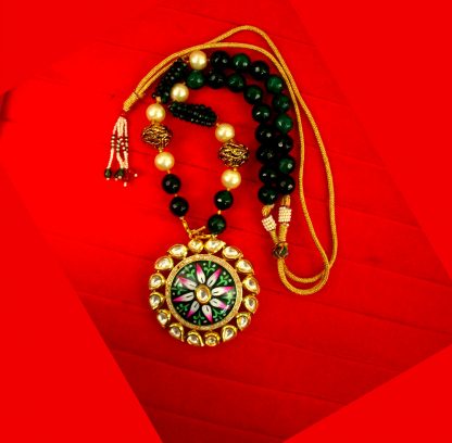 Imitation Jewelry Traditional Kundan Meenakari Pendant Necklace Set Christmas Gift For Her NH91