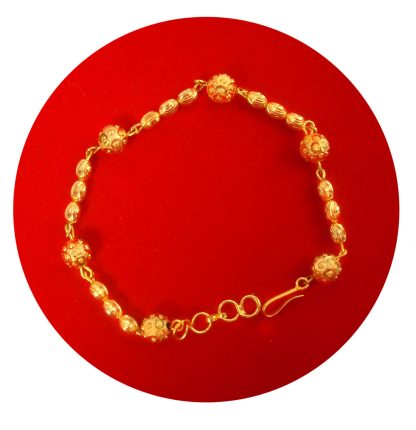 Imitation Jewelry Wedding Season Classy Long Lasting Golden Ball Girlish Look Light Weighted Bracelet CB25