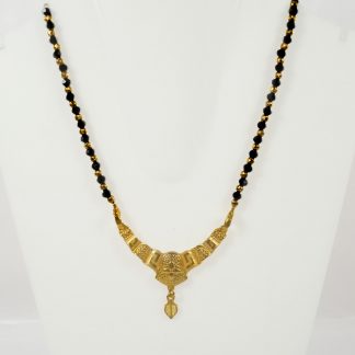 Buy Traditional Gold Plated Indian Style Long Mangalsutra With Golden Black Beaded Chain, Gift For Wife DM68