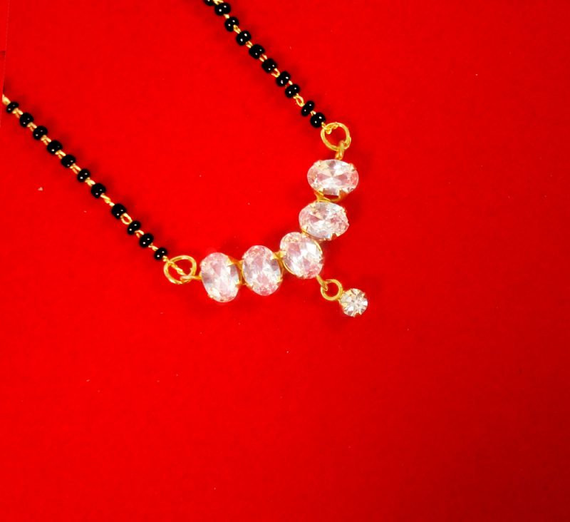 Designer Daily Wear Cute Round Zircon Mangalsutra Gift For Wife DM69