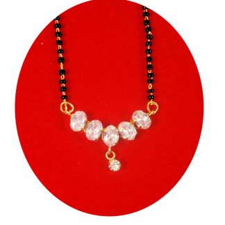 Designer Daily Wear Cute Round Zircon Mangalsutra Gift For Wife DM69