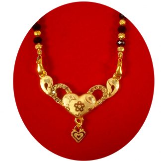 Designer Heart Shape Golden Plated Cute Mangalsutra Valentine Gift Fir Wife DM81