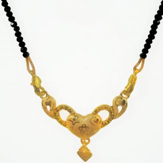 Designer Heart Shape Golden Plated Cute Mangalsutra Valentine Gift For Wife DM97