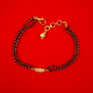 Fashion Jewelry Attractive Gold Tone Black Beads old Plated Classic Hand Mangalsutra Bracelet Women and Girls CB26