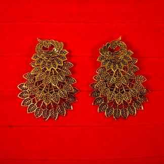 Imitation Jewelry Bollywood Style Wedding Wear Designer 4 Layer Golden Oxidized Peacock Earring FE92