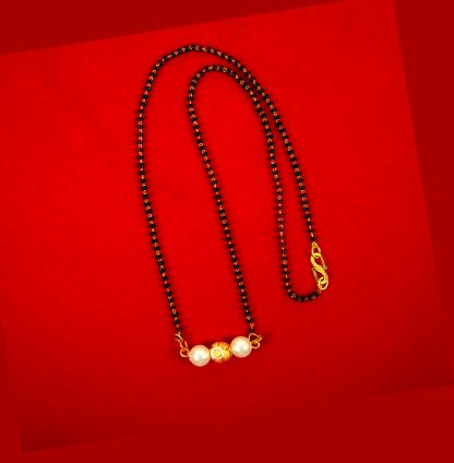 Imitation Jewelry Daily Wear Long Lasting Pearl Mangalsutra With Golden Ball Gift For Wife DM90